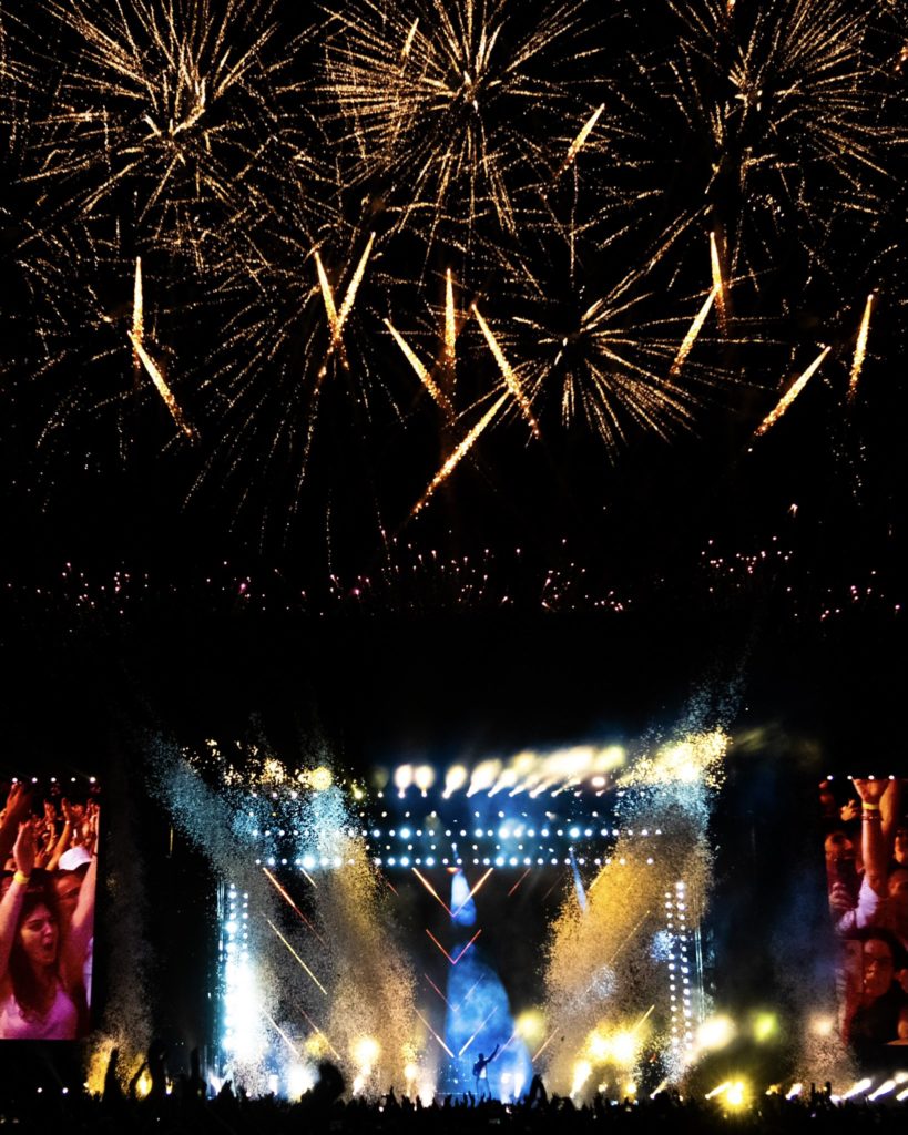 Fuochi d'artificio al concerto degli Imagine Dragons al Circo Massimo