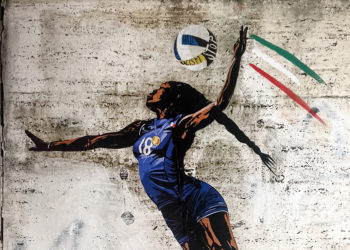 Il murales su Paola Egonu della street artist Laika