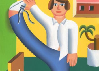 Andy Rementer Midday Stretch oil on linen 30.5 x 40.6 cm Galleria Muciaccia Project