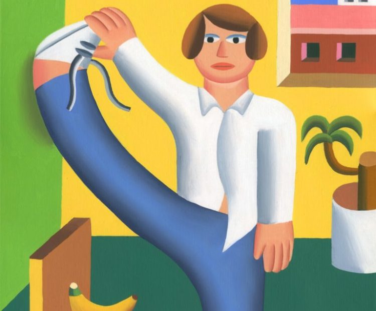 Andy Rementer Midday Stretch oil on linen 30.5 x 40.6 cm Galleria Muciaccia Project