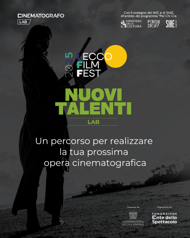 Visual del Nuovi Talenti LAB 2025, il laboratorio per registi under 35 all’interno del Lecco Film Fest.