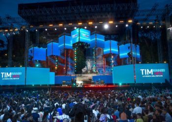 Il palco dei TIM Summer Hits in Piazza del Popolo a Roma. Foto Pamela Rovaris