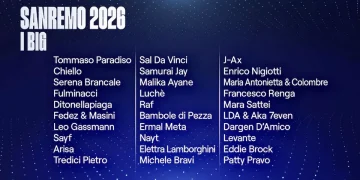 Lista dei 30 big di Sanremo